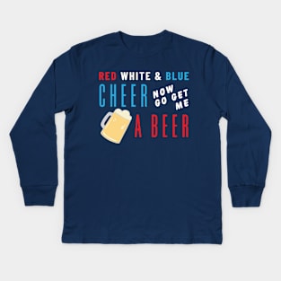 Red White & Blue 4th of July Kids Long Sleeve T-Shirt